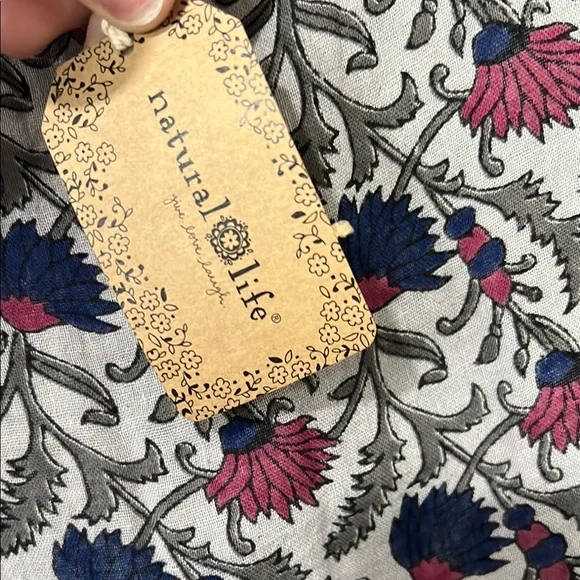 NATURAL LIFE Floral Midi Dress - Red and Blue - Picture 4 of 8